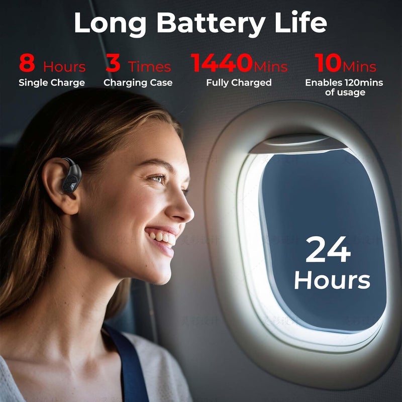 OEQ Store Open-Ear Bluetooth Earbuds - 24H Playtime, IPX5 Waterproof, Comfortable Clip-On Design for Workouts, Office, and Sensitive Ears with Secure Fit & Crystal Sound - Image 2